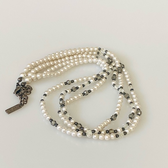 Napier Necklace 3 strands faux pearls 16”+3” - Picture 3 of 9